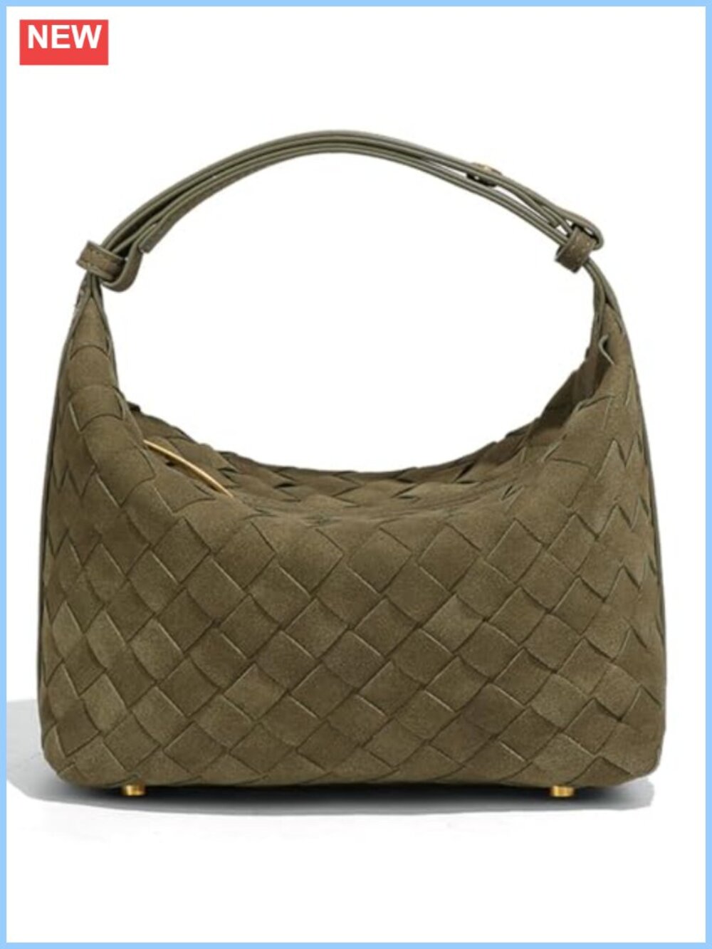 Slouchy Suede Woven Crossbody Hobo Shoulder Tote Handbag Purse